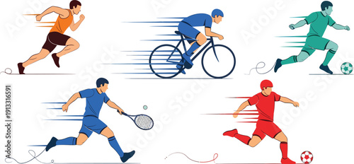 Motion blur sports illustrations