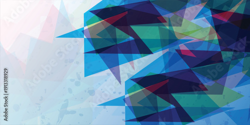Abstract Geometric Polygon Background with Colorful Transparent Shapes
