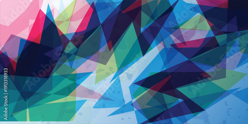 Abstract Geometric Polygon Background with Colorful Transparent Shapes