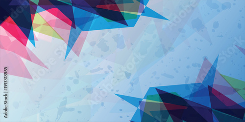 Abstract Geometric Polygon Background with Colorful Transparent Shapes