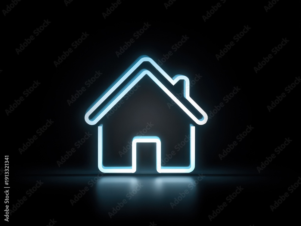 Fototapeta premium real estate glow icon isolated on a black background