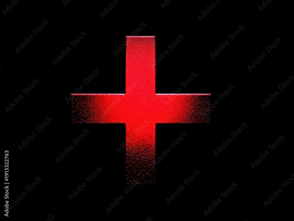 Obraz premium red error cross isolated on a black background