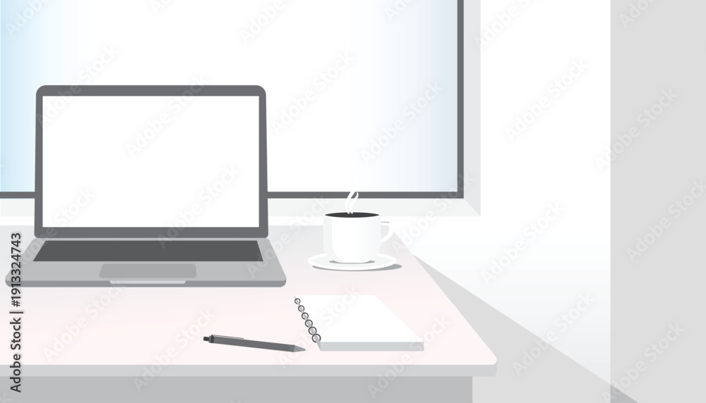 Fototapeta premium Vector of Minimalist clean Workspace