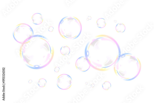 Delicate glossy bubble PNG overlay with clean transparency and rainbow sparkle ideal for cosmetic ads, airy visuals and Photoshop design

