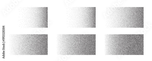Noise grain gradient background, dot pattern spray effect set