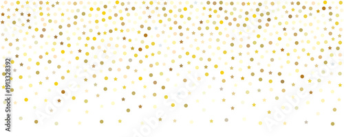 Gold star confetti background, golden sparkle pattern