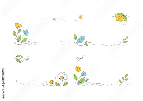 Corporate Spring Harmony. Corporate spring background sets. Abstract floral and organic forms arranged in a modern composition, designed as a versatile