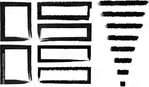 A black and white image of rectangular shapes and lines on a white background