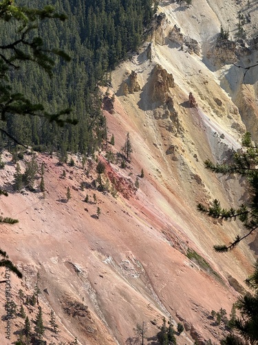 Принти на полотні Hydrothermal alteration of rhyolite canyon walls in the Grand Canyon of the Yellowstone