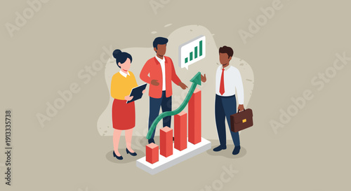 A vibrant office scene with colleagues collaborating, ideal for business presentations and team-building content.