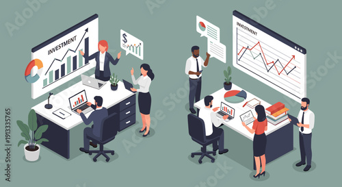 A serene office corner with a potted plant brings calmness and freshness to the workspace, ideal for productivity.