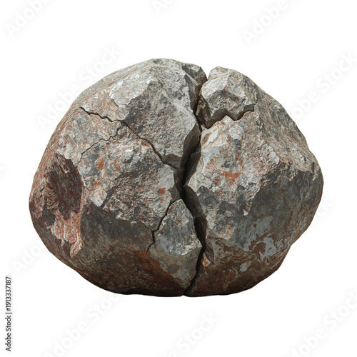 Large Rock Sits on Ground With Smaller Stones Nearby in Outdoor Location