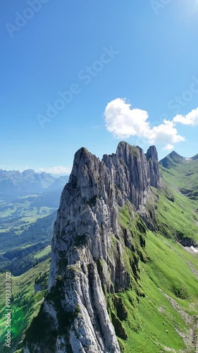 Flying over the famous Saxer Lücke in Switzerland