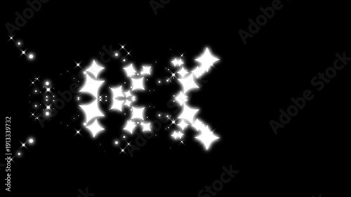 Wallpaper Mural Twinkle stars line glitter sparkles, sparkling stars shine animation, blinking cartoon stars with star sparkle vector doodles, glowing light effect, retro shine movement on black screen. 4K Torontodigital.ca