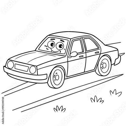 Children Book Sedan Illustration