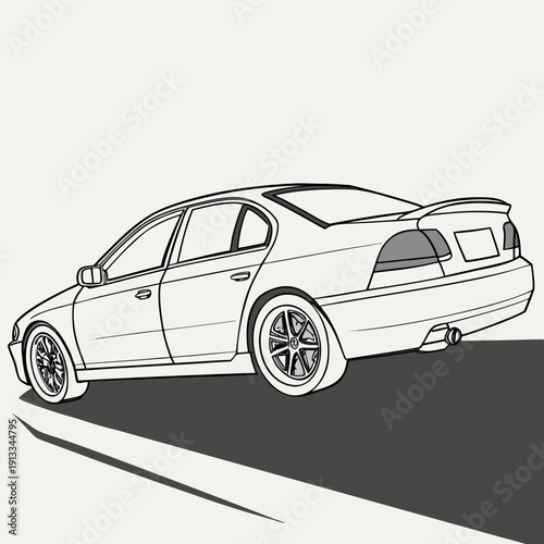 Perspective Sedan with Ground Shading 1