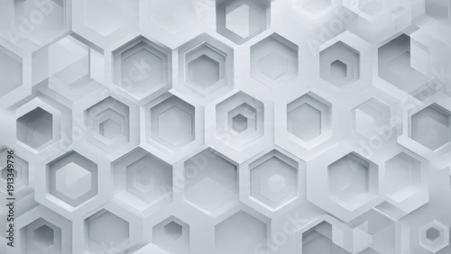 Abstract White Hexagon Geometric Background