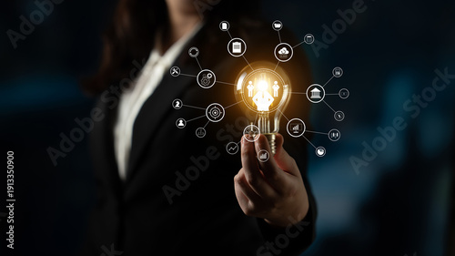 Photos A concept of centralized business management and corporate strategy