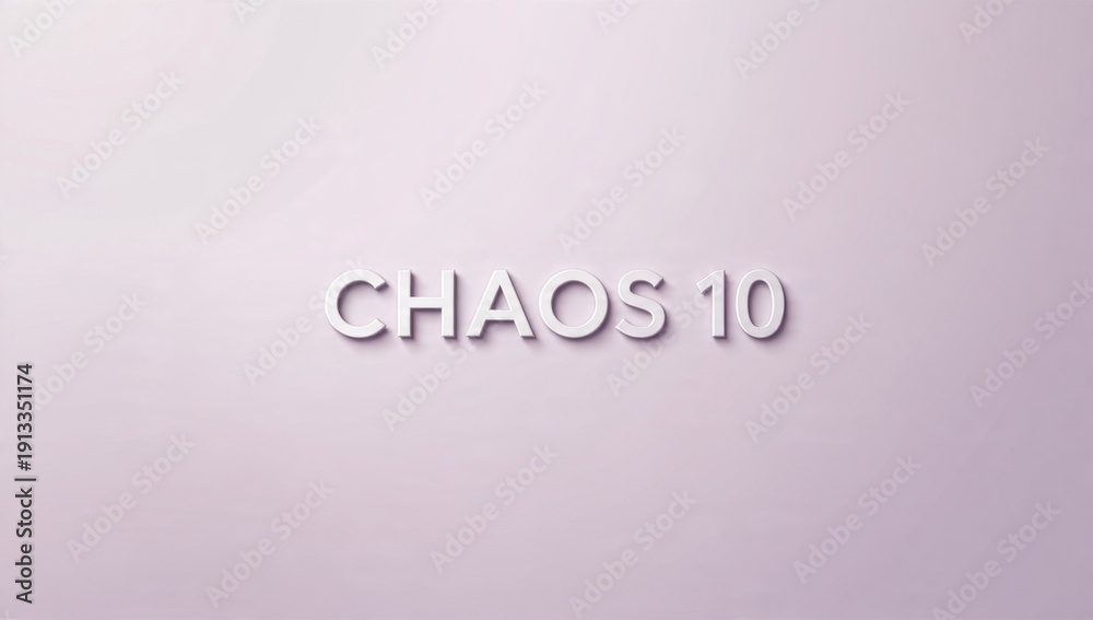 Fototapeta premium Chaos 10 Text Effect on Pale Pink Background