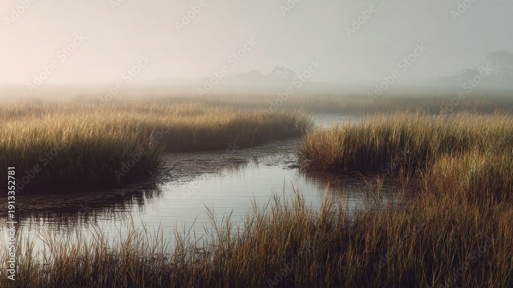 Fototapeta premium Foggy Marshland Scene