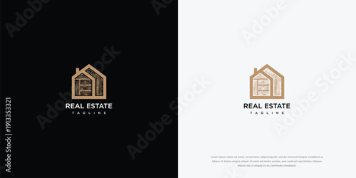 Real Estate Logo Design - Modern House Icon.