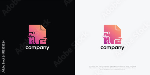 Digital Document Logo Data Technology Company Branding.