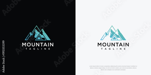 Mountain Logo Design - Adventure Nature Peaks Summit Outdoor.