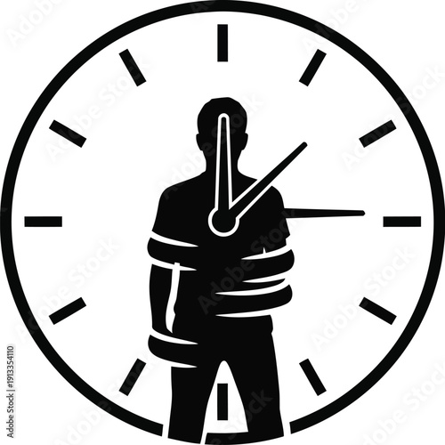 Man Standing Confidently inside a Clock Representing Time Management and Productivity