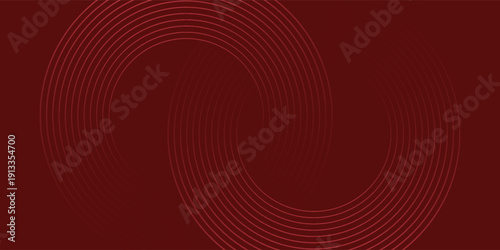 Abstract red background with glowing curve lines. Modern shiny red gradient geometric circle lines pattern. Futuristic concept. Suit for banner, brochure, poster, presentation, cover, website