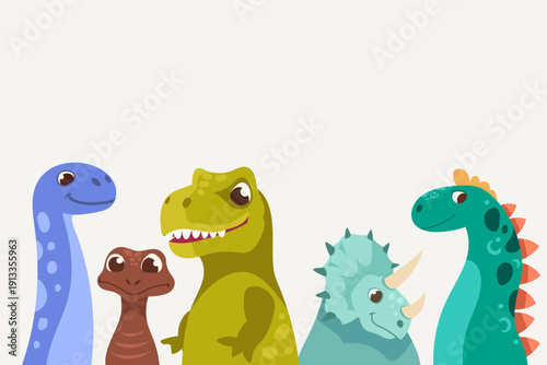 Dinosaurs. Vector cartoon illustration. Cartoon characters.