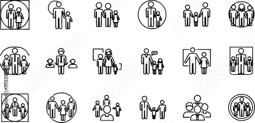 People icon set in trendy flat style. Persons symbol infographics website design, logo, app, UI isolated – for stock 