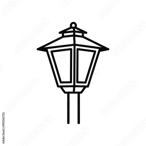 Classic street lamp with ornate design and dual glass panels