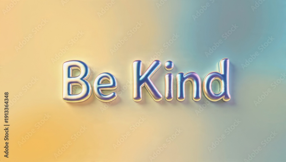 Fototapeta premium Shiny Metallic Be Kind Message
