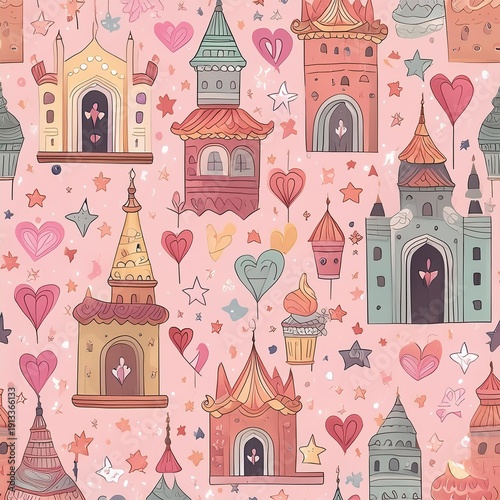 fairy tale castle and princess
