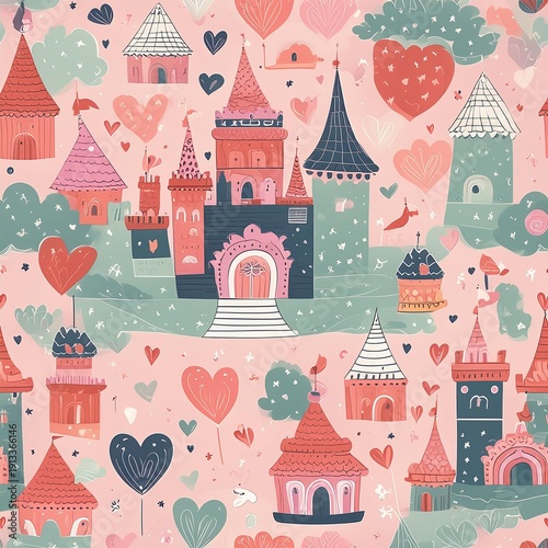 fairy tale castle and princess