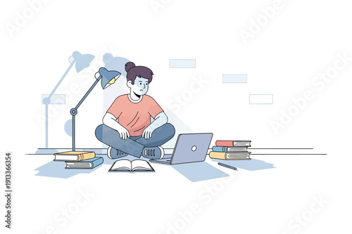 Minimalist image featuring a light blue abstract shape on white