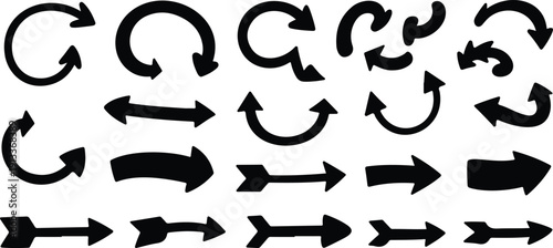 Hand-Drawn Arrow Doodle Vector Collection Curved, Circular and Direction Arrows