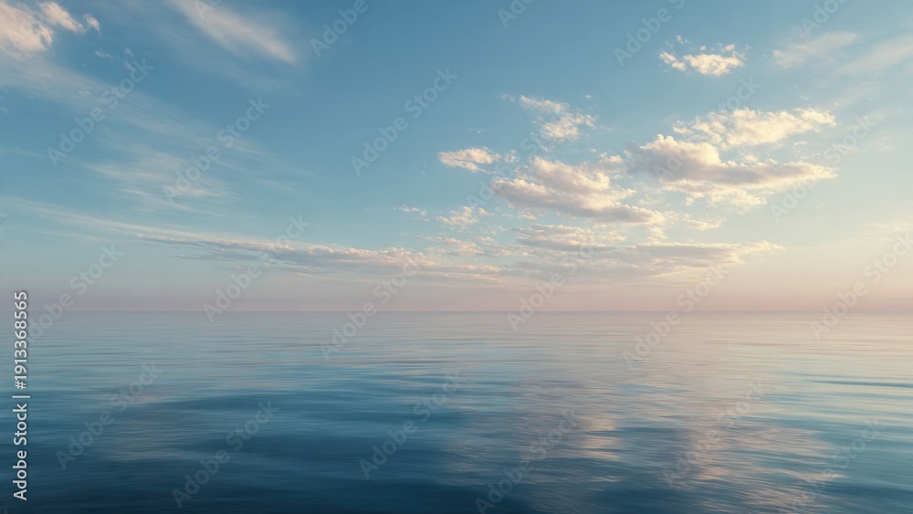 Obraz premium Calm ocean under a blue sky