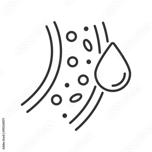 Blood vessel outline icon. Capillary tube and artery sign of human cardiovascular system. Linear medical symbol
