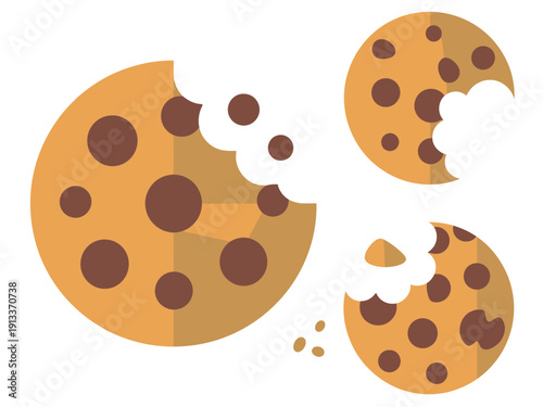 Broken Chocolate Chip Cookies Illustration