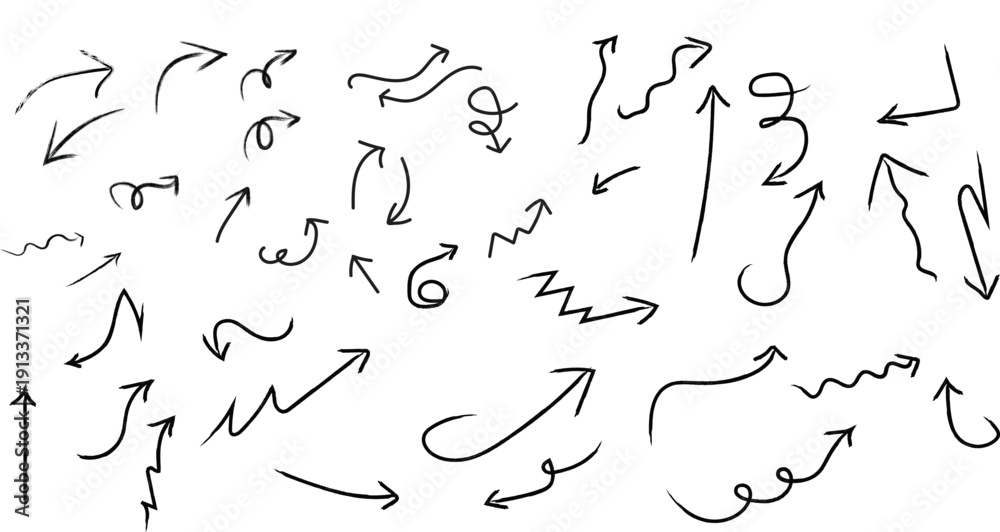 Foto Hand draw arrow sign