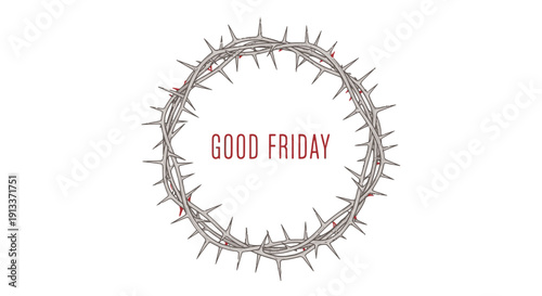 Crown of Thorns with Good Friday Text.