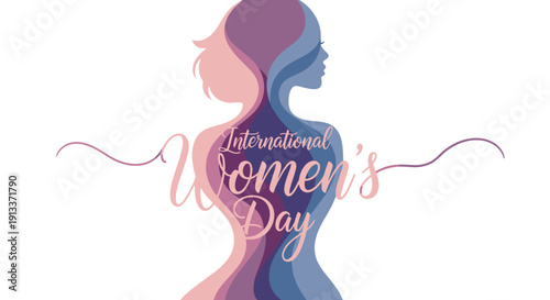 International Women's Day Celebration with Silhouette Illustration.