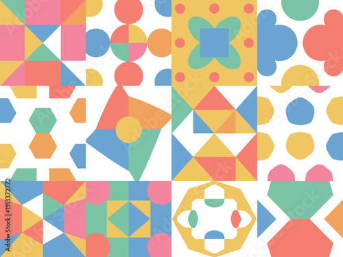 Colorful Geometric Shapes Pattern Background