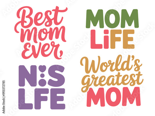 Colorful Mother's Day Typography Designs