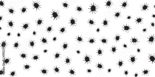 Abstract Black Ink Splatter Background with Randomly Scattered Dots