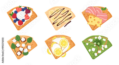 Assortment of Delicious Crepes A Culinary Delight.