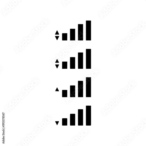 Wireless mobile data 4G LTE logo style icon, solid black signal strength bars, clean typography, minimal white background.