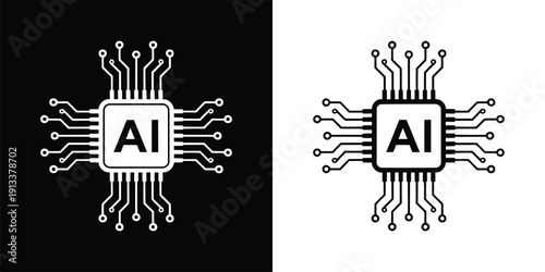 A graphic illustration of AI technology with circuit board design