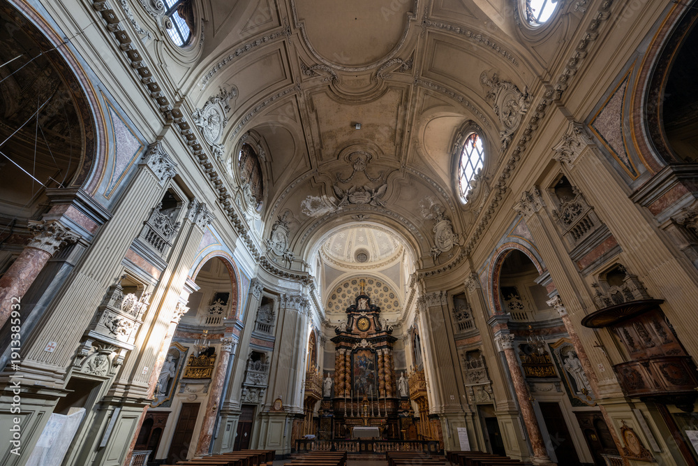 Naklejka premium Interior of Chiesa di San Filippo Neri - Turin, Italy